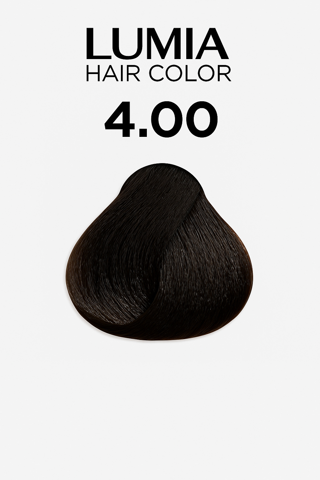 BROWN  hair color swatch with 'LUMIA' branding and shade number '4.00' on a white background.