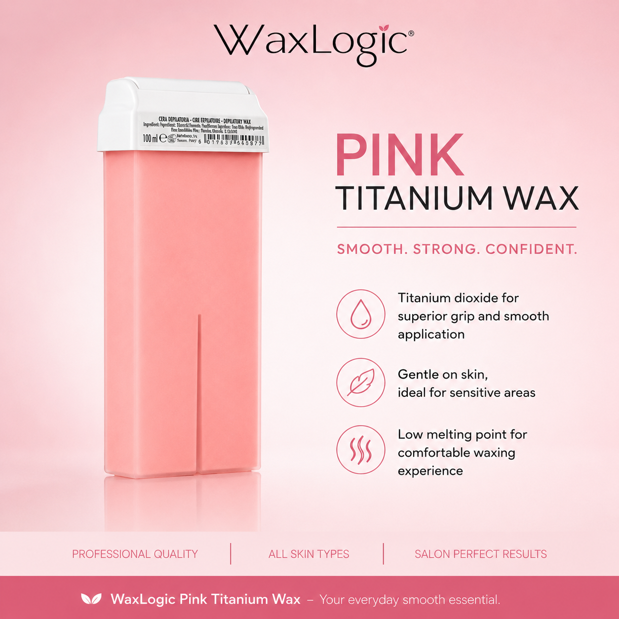 WaxLogic disposable pink wax for clean waxing guaranteed. Order from Salonservdirect, Leicester LE5 5LD